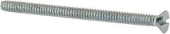 Value Collection - #6-32 UNC, 2" OAL Slotted Drive Machine Screw - Flat Head, Grade 2 Steel, Zinc-Plated Finish, Without Washer - Eagle Tool & Supply