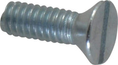 Value Collection - #8-32 UNC, 1/2" OAL Slotted Drive Machine Screw - Flat Head, Grade 2 Steel, Zinc-Plated Finish, Without Washer - Eagle Tool & Supply