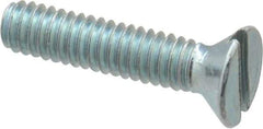 Value Collection - #8-32 UNC, 3/4" OAL Slotted Drive Machine Screw - Flat Head, Grade 2 Steel, Zinc-Plated Finish, Without Washer - Eagle Tool & Supply