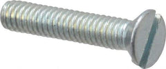 Value Collection - #8-32 UNC, 7/8" OAL Slotted Drive Machine Screw - Flat Head, Grade 2 Steel, Zinc-Plated Finish, Without Washer - Eagle Tool & Supply