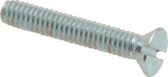 Value Collection - #8-32 UNC, 1" OAL Slotted Drive Machine Screw - Flat Head, Grade 2 Steel, Zinc-Plated Finish, Without Washer - Eagle Tool & Supply