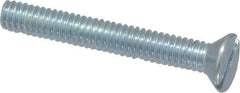 Value Collection - #8-32 UNC, 1-1/4" OAL Slotted Drive Machine Screw - Flat Head, Grade 2 Steel, Zinc-Plated Finish, Without Washer - Eagle Tool & Supply