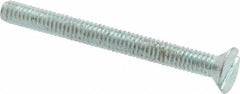 Value Collection - #8-32 UNC, 1-3/4" OAL Slotted Drive Machine Screw - Flat Head, Grade 2 Steel, Zinc-Plated Finish, Without Washer - Eagle Tool & Supply
