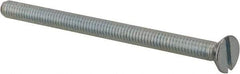 Value Collection - #8-32 UNC, 2-1/2" OAL Slotted Drive Machine Screw - Flat Head, Grade 2 Steel, Zinc-Plated Finish, Without Washer - Eagle Tool & Supply