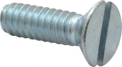 Value Collection - #10-24 UNC, 5/8" OAL Slotted Drive Machine Screw - Flat Head, Grade 2 Steel, Zinc-Plated Finish, Without Washer - Eagle Tool & Supply