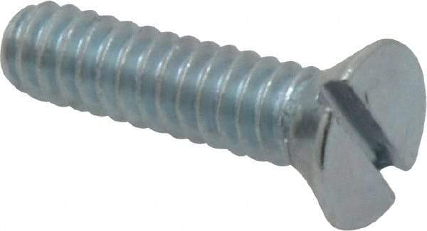 Value Collection - #10-24 UNC, 3/4" OAL Slotted Drive Machine Screw - Flat Head, Grade 2 Steel, Zinc-Plated Finish, Without Washer - Eagle Tool & Supply