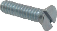 Value Collection - #10-24 UNC, 3/4" OAL Slotted Drive Machine Screw - Flat Head, Grade 2 Steel, Zinc-Plated Finish, Without Washer - Eagle Tool & Supply