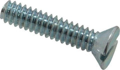 Value Collection - #10-24 UNC, 7/8" OAL Slotted Drive Machine Screw - Flat Head, Grade 2 Steel, Zinc-Plated Finish, Without Washer - Eagle Tool & Supply