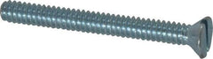 Value Collection - #10-24 UNC, 1-3/4" OAL Slotted Drive Machine Screw - Flat Head, Grade 2 Steel, Zinc-Plated Finish, Without Washer - Eagle Tool & Supply