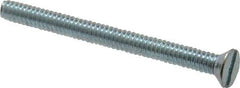 Value Collection - #10-24 UNC, 2-1/4" OAL Slotted Drive Machine Screw - Flat Head, Grade 2 Steel, Zinc-Plated Finish, Without Washer - Eagle Tool & Supply