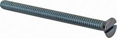 Value Collection - #10-24 UNC, 2-1/2" OAL Slotted Drive Machine Screw - Flat Head, Grade 2 Steel, Zinc-Plated Finish, Without Washer - Eagle Tool & Supply