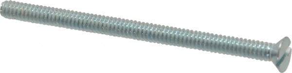 Value Collection - #10-24 UNC, 3" OAL Slotted Drive Machine Screw - Flat Head, Grade 2 Steel, Zinc-Plated Finish, Without Washer - Eagle Tool & Supply