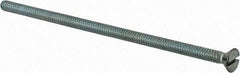 Value Collection - #10-24 UNC, 4-1/2" OAL Slotted Drive Machine Screw - Flat Head, Grade 2 Steel, Zinc-Plated Finish, Without Washer - Eagle Tool & Supply