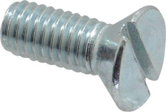 Value Collection - #10-32 UNF, 1/2" OAL Slotted Drive Machine Screw - Flat Head, Grade 2 Steel, Zinc-Plated Finish, Without Washer - Eagle Tool & Supply