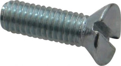 Value Collection - #10-32 UNF, 5/8" OAL Slotted Drive Machine Screw - Flat Head, Grade 2 Steel, Zinc-Plated Finish, Without Washer - Eagle Tool & Supply