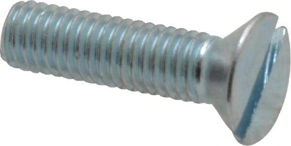 Value Collection - #10-32 UNF, 3/4" OAL Slotted Drive Machine Screw - Flat Head, Grade 2 Steel, Zinc-Plated Finish, Without Washer - Eagle Tool & Supply