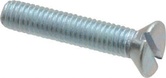 Value Collection - #10-32 UNF, 1" OAL Slotted Drive Machine Screw - Flat Head, Grade 2 Steel, Zinc-Plated Finish, Without Washer - Eagle Tool & Supply