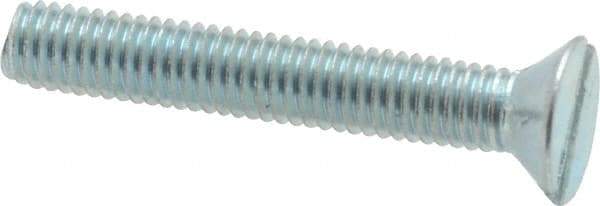 Value Collection - #10-32 UNF, 1-1/4" OAL Slotted Drive Machine Screw - Flat Head, Grade 2 Steel, Zinc-Plated Finish, Without Washer - Eagle Tool & Supply