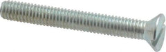 Value Collection - #10-32 UNF, 1-1/2" OAL Slotted Drive Machine Screw - Flat Head, Grade 2 Steel, Zinc-Plated Finish, Without Washer - Eagle Tool & Supply