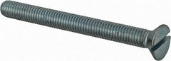 Value Collection - #10-32 UNF, 2" OAL Slotted Drive Machine Screw - Flat Head, Grade 2 Steel, Zinc-Plated Finish, Without Washer - Eagle Tool & Supply