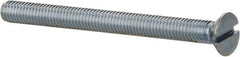 Value Collection - #10-32 UNF, 2-1/4" OAL Slotted Drive Machine Screw - Flat Head, Grade 2 Steel, Zinc-Plated Finish, Without Washer - Eagle Tool & Supply