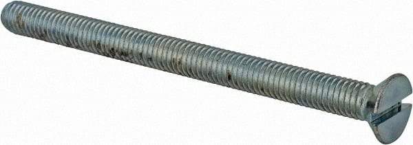 Value Collection - #10-32 UNF, 2-1/2" OAL Slotted Drive Machine Screw - Flat Head, Grade 2 Steel, Zinc-Plated Finish, Without Washer - Eagle Tool & Supply