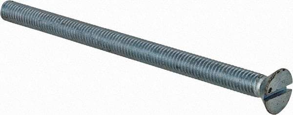 Value Collection - #10-32 UNF, 3" OAL Slotted Drive Machine Screw - Flat Head, Grade 2 Steel, Zinc-Plated Finish, Without Washer - Eagle Tool & Supply