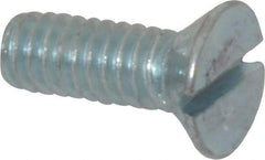 Value Collection - #12-24 UNC, 1/2" OAL Slotted Drive Machine Screw - Flat Head, Grade 2 Steel, Zinc-Plated Finish, Without Washer - Eagle Tool & Supply