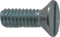 Value Collection - #12-24 UNC, 5/8" OAL Slotted Drive Machine Screw - Flat Head, Grade 2 Steel, Zinc-Plated Finish, Without Washer - Eagle Tool & Supply
