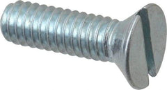 Value Collection - #12-24 UNC, 3/4" OAL Slotted Drive Machine Screw - Flat Head, Grade 2 Steel, Zinc-Plated Finish, Without Washer - Eagle Tool & Supply