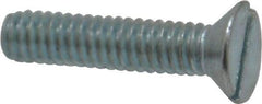 Value Collection - #12-24 UNC, 1" OAL Slotted Drive Machine Screw - Flat Head, Grade 2 Steel, Zinc-Plated Finish, Without Washer - Eagle Tool & Supply