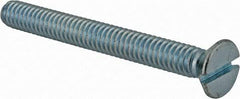 Value Collection - #12-24 UNC, 2" OAL Slotted Drive Machine Screw - Flat Head, Grade J82 Steel, Zinc-Plated Finish, Without Washer - Eagle Tool & Supply