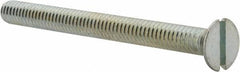 Value Collection - #12-24 UNC, 2-1/2" OAL Slotted Drive Machine Screw - Flat Head, Grade J82 Steel, Zinc-Plated Finish, Without Washer - Eagle Tool & Supply