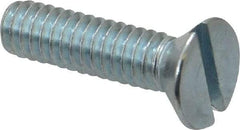 Value Collection - 1/4-20 UNC, 1" OAL Slotted Drive Machine Screw - Flat Head, Grade 2 Steel, Zinc-Plated Finish, Without Washer - Eagle Tool & Supply