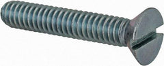 Value Collection - 1/4-20 UNC, 1-1/2" OAL Slotted Drive Machine Screw - Flat Head, Grade 2 Steel, Zinc-Plated Finish, Without Washer - Eagle Tool & Supply