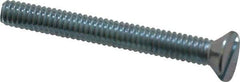 Value Collection - 1/4-20 UNC, 2-1/4" OAL Slotted Drive Machine Screw - Flat Head, Grade 2 Steel, Zinc-Plated Finish, Without Washer - Eagle Tool & Supply