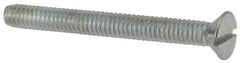 Value Collection - 1/4-20 UNC, 2-1/2" OAL Slotted Drive Machine Screw - Flat Head, Grade 2 Steel, Zinc-Plated Finish, Without Washer - Eagle Tool & Supply