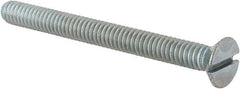 Value Collection - 1/4-20 UNC, 2-3/4" OAL Slotted Drive Machine Screw - Flat Head, Grade 2 Steel, Zinc-Plated Finish, Without Washer - Eagle Tool & Supply