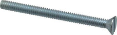 Value Collection - 1/4-20 UNC, 3" OAL Slotted Drive Machine Screw - Flat Head, Grade 2 Steel, Zinc-Plated Finish, Without Washer - Eagle Tool & Supply