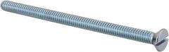 Value Collection - 1/4-20 UNC, 4" OAL Slotted Drive Machine Screw - Flat Head, Grade 2 Steel, Zinc-Plated Finish, Without Washer - Eagle Tool & Supply