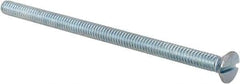 Value Collection - 1/4-20 UNC, 4-1/2" OAL Slotted Drive Machine Screw - Flat Head, Grade 2 Steel, Zinc-Plated Finish, Without Washer - Eagle Tool & Supply