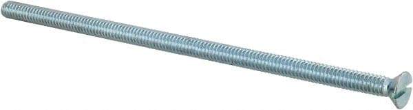 Value Collection - 1/4-20 UNC, 6" OAL Slotted Drive Machine Screw - Flat Head, Grade 2 Steel, Zinc-Plated Finish, Without Washer - Eagle Tool & Supply