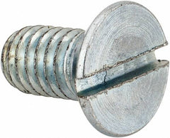 Value Collection - 5/16-18 UNC, 5/8" OAL Slotted Drive Machine Screw - Flat Head, Grade 2 Steel, Zinc-Plated Finish, Without Washer - Eagle Tool & Supply