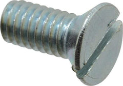 Value Collection - 5/16-18 UNC, 3/4" OAL Slotted Drive Machine Screw - Flat Head, Grade 2 Steel, Zinc-Plated Finish, Without Washer - Eagle Tool & Supply