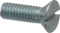 Value Collection - 5/16-18 UNC, 1" OAL Slotted Drive Machine Screw - Flat Head, Grade 2 Steel, Zinc-Plated Finish, Without Washer - Eagle Tool & Supply