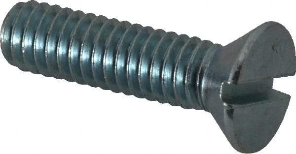 Value Collection - 5/16-18 UNC, 1-1/4" OAL Slotted Drive Machine Screw - Flat Head, Grade 2 Steel, Zinc-Plated Finish, Without Washer - Eagle Tool & Supply