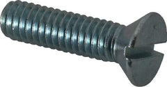 Value Collection - 5/16-18 UNC, 1-1/4" OAL Slotted Drive Machine Screw - Flat Head, Grade 2 Steel, Zinc-Plated Finish, Without Washer - Eagle Tool & Supply