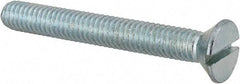 Value Collection - 5/16-18 UNC, 2-1/2" OAL Slotted Drive Machine Screw - Flat Head, Grade 2 Steel, Zinc-Plated Finish, Without Washer - Eagle Tool & Supply