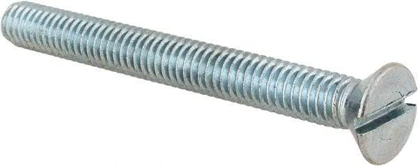 Value Collection - 5/16-18 UNC, 3" OAL Slotted Drive Machine Screw - Flat Head, Grade 2 Steel, Zinc-Plated Finish, Without Washer - Eagle Tool & Supply