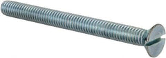 Value Collection - 5/16-18 UNC, 3-1/2" OAL Slotted Drive Machine Screw - Flat Head, Grade 2 Steel, Zinc-Plated Finish, Without Washer - Eagle Tool & Supply